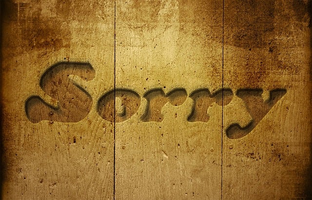 sorry carved in wood